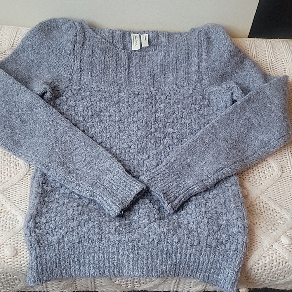 Anthropologie Heather Gray Knit Sweater Sz Xs